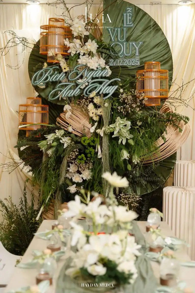Lễ vu quy tông sage green — Bích Ngân & Anh Huy | Luvia Concept & Decor TP.HCM