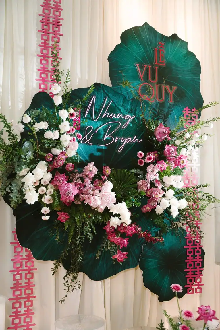 Lễ Vu Quy Tropical Hồng Xanh — Nhung & Bryan, lễ vu quy | Luvia Concept & Decor TP.HCM